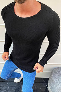 Férfi pulóver fekete színben Dstreet WX1605