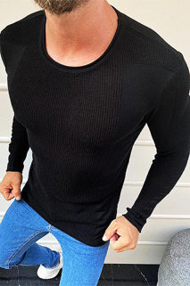 Férfi pulóver fekete színben WX1587