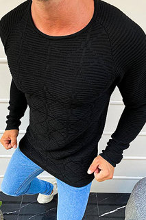 Férfi pulóver fekete színben WX1598