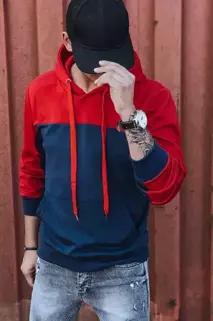 Férfi pulóver kapucnival piros színben Dstreet BX5289