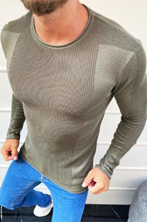 Férfi pulóver khaki színben WX1585