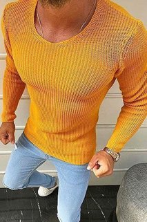 Férfi pulóver sárga színben WX1590