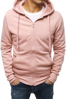 Nyitható férfi pulcsi kapucnival rózsaszín színben Dstreet BX4834