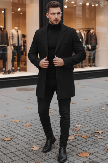 Férfi kabát fekete színben CX0380