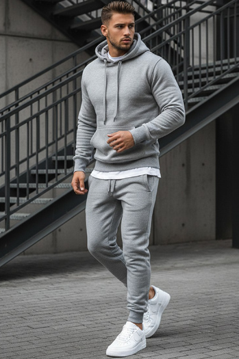 Kenguru típusú férfi pulcsi kapucnival szürke színben BX3646