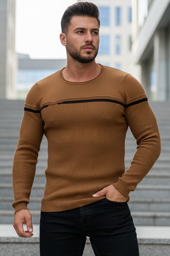 Férfi pulóver camel színben WX1625