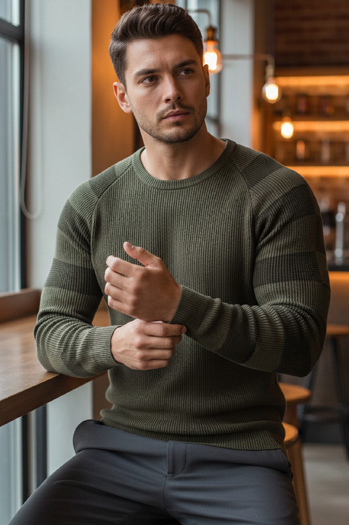 Férfi pulóver khaki színben Dstreet WX1637