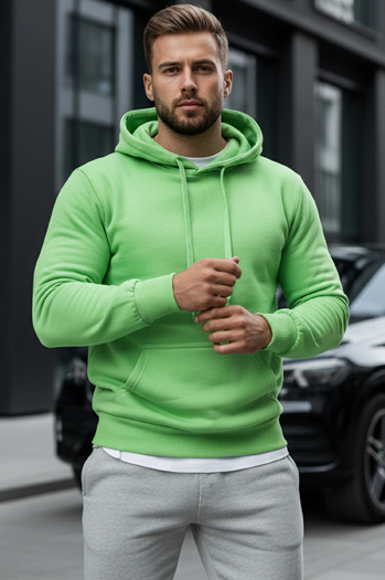 Kenguru típusú férfi pulcsi kapucnival menta színben Dstreet BX5082