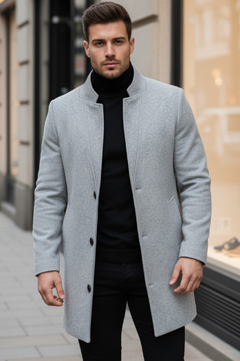 Téli férfi kabát szürke színben Dstreet CX0428