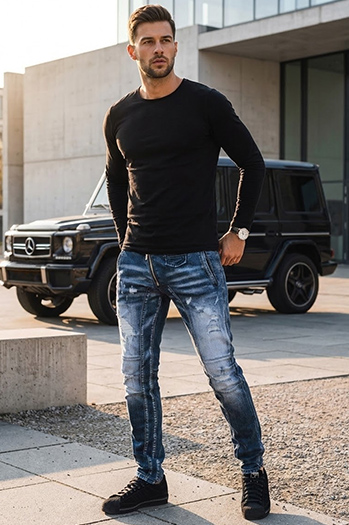 Férfi farmernadrág gránátkék színben Dstreet UX3828