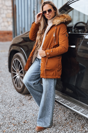 Női parka dzseki CORA camel színben Dstreet TY3182