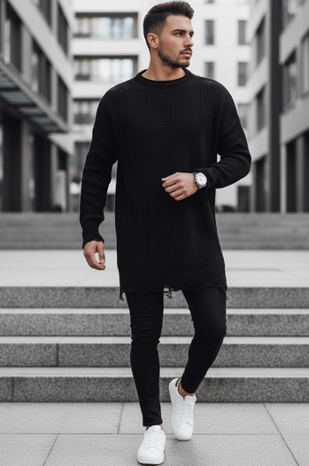 Férfi téli pulóver Szín Fekete DSTREET WX1962
