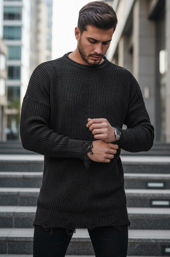 Férfi téli pulóver Szín Sötétszürke DSTREET WX1964