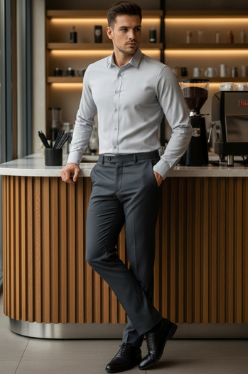 Férfi smart ing világosszürke Dstreet DX2434 DX2434