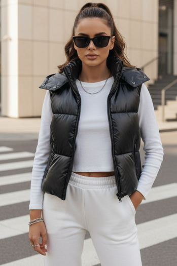 Női steppelt sportmellény OSHE fekete Dstreet TY3706