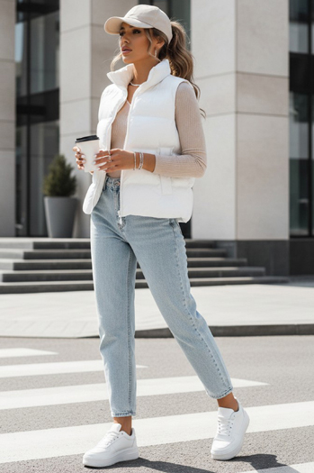 Női steppelt mellény WILLOW Szín Krém DSTREET TY3798