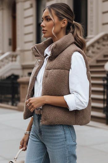 Női steppelt mellény BEEWARM  Szín Camel DSTREET TY3800