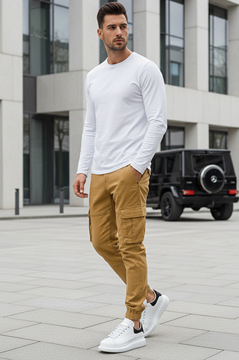 Férfi oldalzsebes nadrág Szín Bézs DSTREET UX4177