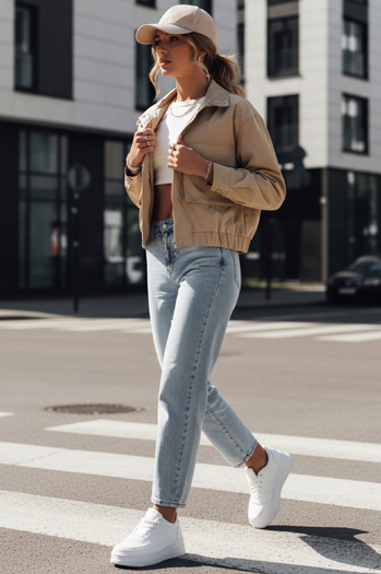 Női átmeneti kabát ISTAN sötét bézs Dstreet TY4184