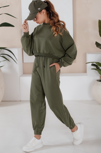 Női tréningruha szett SOLIR khaki Dstreet AY1019
