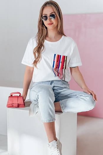 Női FROND póló fehér Dstreet RY2601 RY2601