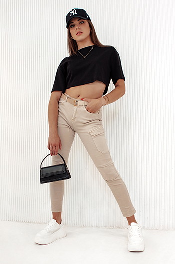 Női nadrág LOVFASHION bézs Dstreet UY2115