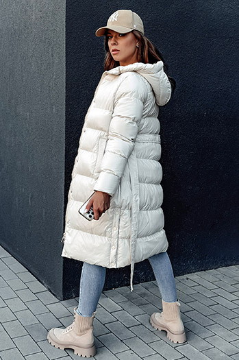 Női steppelt kabát GLAMMANT fehér Dstreet TY4353