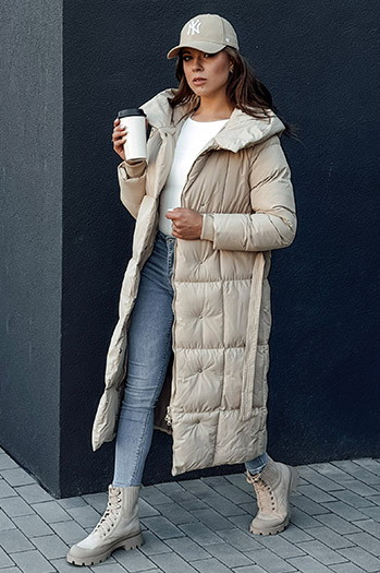 Női steppelt kabát CLOUTIQUE bézs Dstreet TY4372