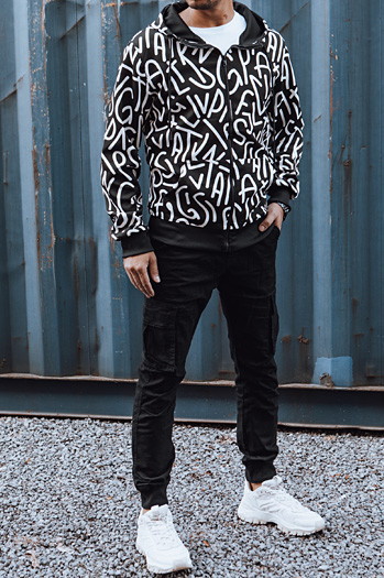 Bluza męska rozpinana z kapturem czarna Dstreet BX5747