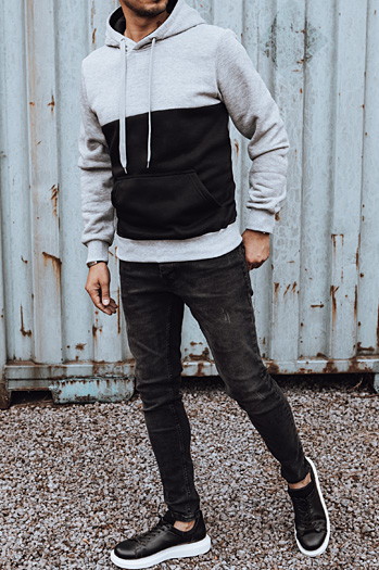 Bluza męska z kapturem jasnoszara Dstreet BX5799