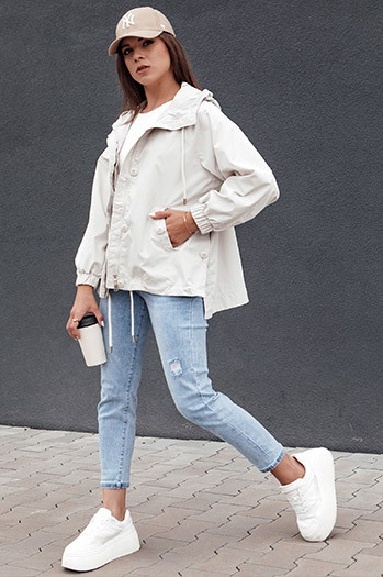 Kurtka damska przejściowa GLAMOUR PARK biała Dstreet TY4387