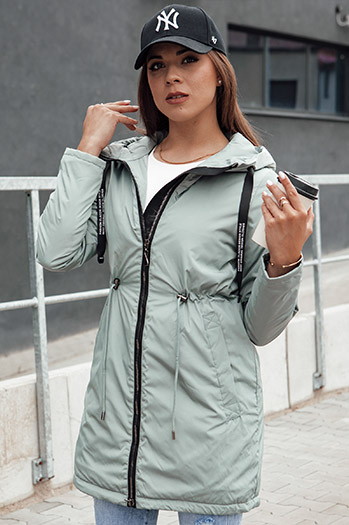 Női átmeneti parka dzseki kapucnival VERCHA zöld Dstreet TY4404