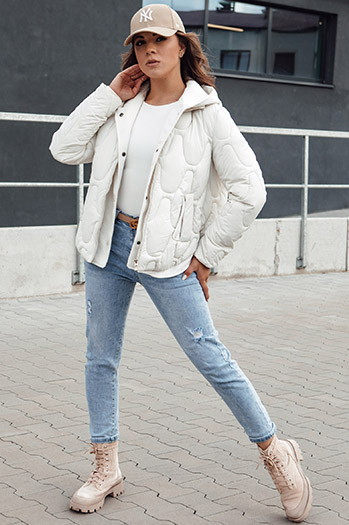 Női télikabát WINDGLAM fehér Dstreet TY4422 TY4422
