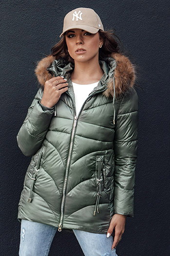 Női télikabát kapucnival WINTERCHIC zöld Dstreet TY4435 TY4435