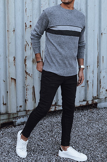 Férfi bézs színű pulóver Dstreet WX2211