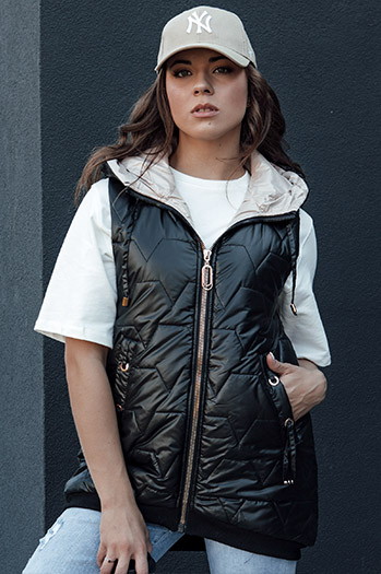 Kamizelka damska pikowana COLINE czarna Dstreet TY4462