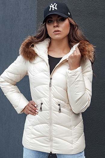Kurtka zimowa damska EMBRACE ecru Dstreet TY4492