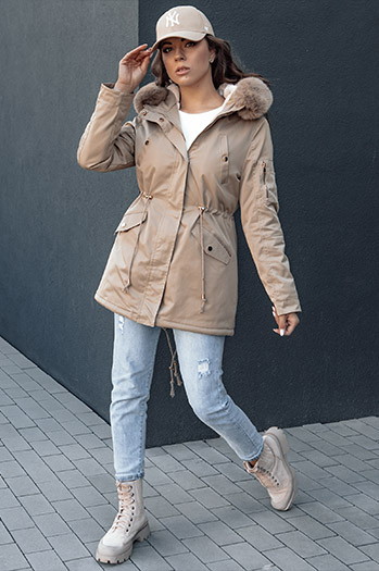 Kurtka damska ERISS beżowa Dstreet TY4532