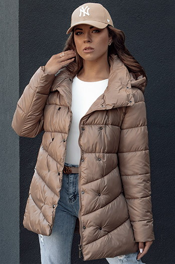 Płaszcz zimowy damski pikowany BLOOM kamelowy Dstreet TY4536