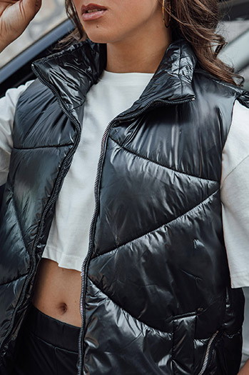 Kamizelka damska pikowana HOLO czarna Dstreet TY4550