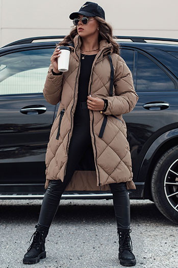 Kurtka damska oversize MELODY ciemnobeżowa Dstreet TY4562