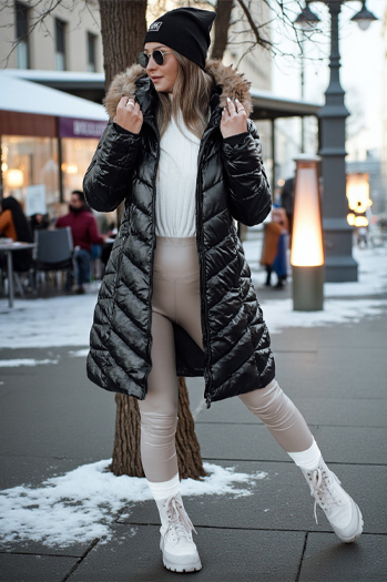 Női steppelt téli kabát BELLATRIX fekete Dstreet TY4581
