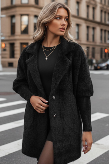 Płaszcz damski alpaka RITA II czarny Dstreet NY0669