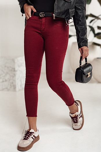 Női BRITTNIX skinny farmer bordó Dstreet UY2222 Női BRITTNIX skinny farmer bordó Dstreet UY2222