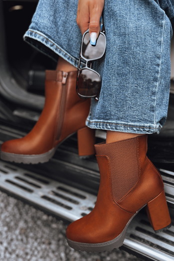 ROCKSTEP női magas sarkú camel csizma Dstreet ZY0498