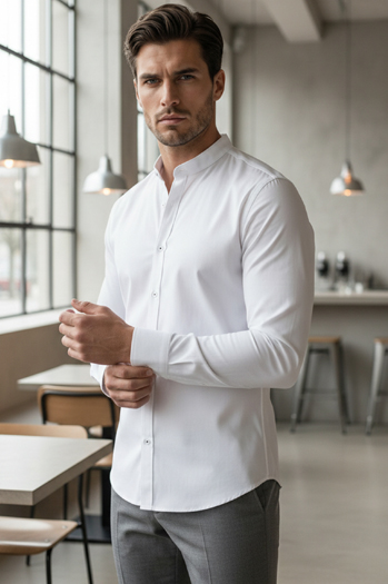 Férfi alkalmi ing álló gallérral fehér Dstreet DX2608