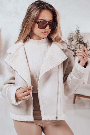 Női SOFTSTILL szarvasbőr kabát camel báránybőrrel Dstreet TY4748