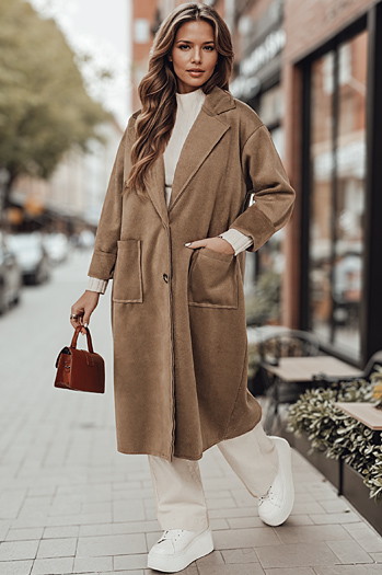 Női oversize kabát AVELINNI hosszú bézs Dstreet NY0694