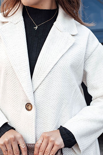 Női oversize ELEGANTWAY halszálkabát bézs Dstreet NY0698
