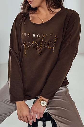 Női oversize blúz PERFSTYLE csokoládé Dstreet RY2667